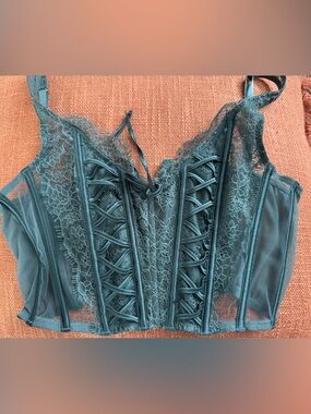 Victoria's Secret green Lace-Up Bustier